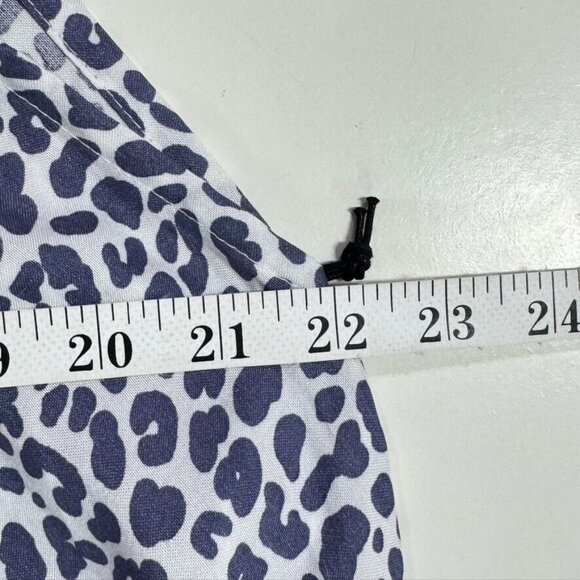 Japna Jumpsuit‎ Womens S Blue Leopard Wide Leg Tent Spaghetti Strap V Neck NEW - Picture 7 of 8